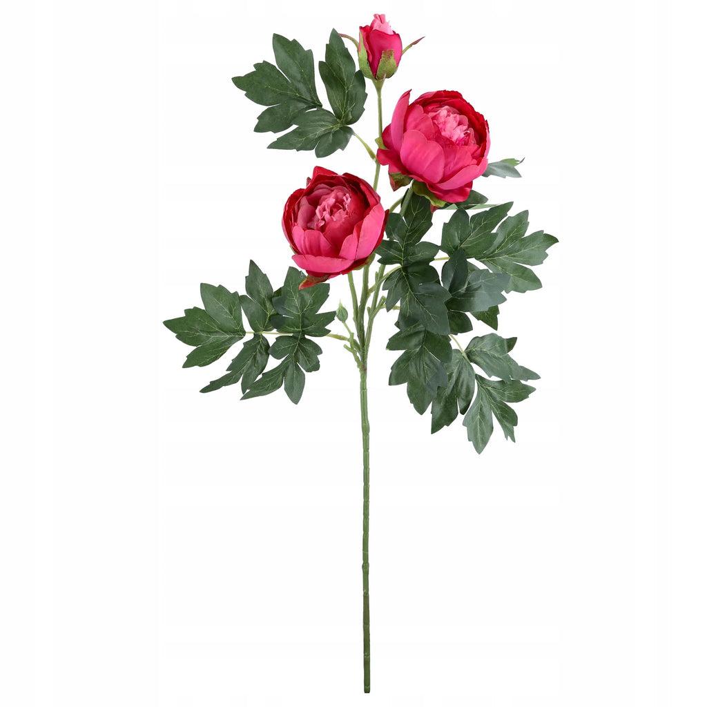 SZTUCZNE KWIATY peonie gałązka dekoracyjna 70cm PEONIA PIWONIA liście KWIAT