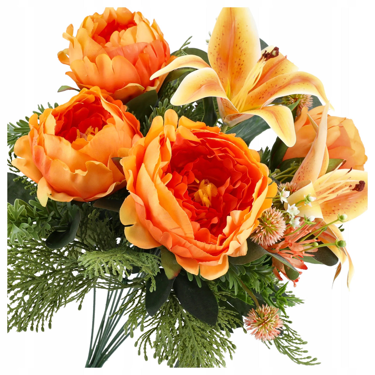 SZTUCZNE KWIATY PEONIE LILIE BUKIET KWIATÓW 50cm DUŻY dekoracja do wazonu