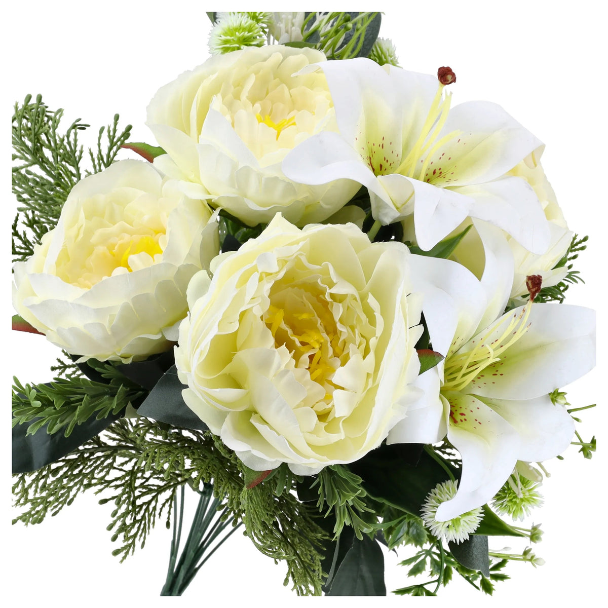 SZTUCZNE KWIATY PEONIE LILIE tuja oset 50cm DUŻY BUKIET sztucznych kwiatów