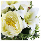 SZTUCZNE KWIATY PEONIE LILIE tuja oset 50cm DUŻY BUKIET sztucznych kwiatów