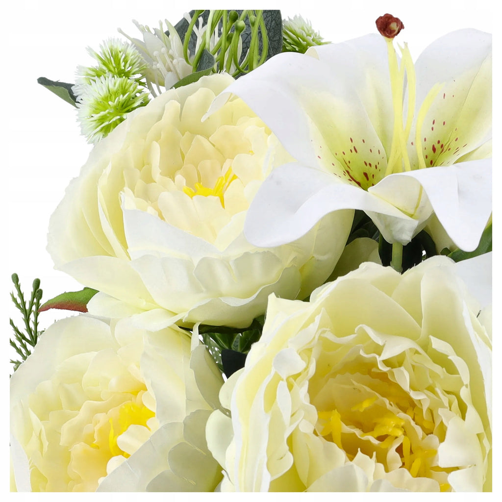 SZTUCZNE KWIATY PEONIE LILIE tuja oset 50cm DUŻY BUKIET sztucznych kwiatów