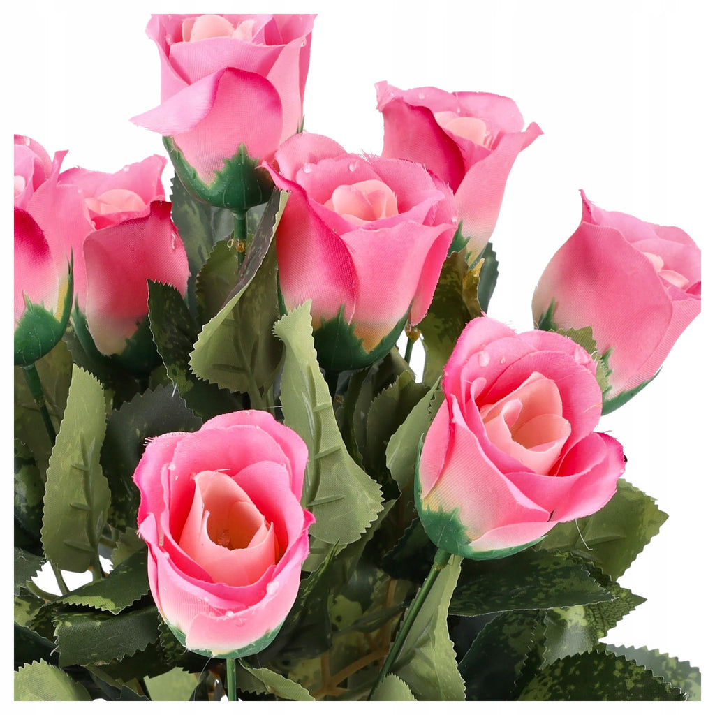 SZTUCZNE KWIATY róże jak żywe BUKIET RÓŻ 42cm RÓŻA SZTUCZNA KROPLE ROSY