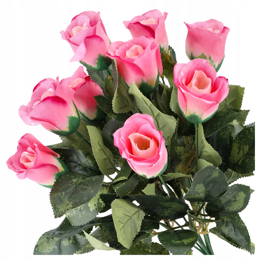 SZTUCZNE KWIATY róże jak żywe BUKIET RÓŻ 42cm RÓŻA SZTUCZNA KROPLE ROSY