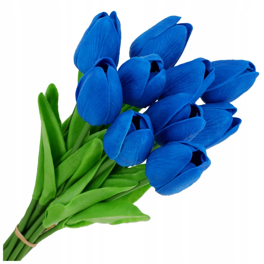 Tulipany Kwiaty Sztuczne Granatowe Wiosenne Tulipan Bukiet Tulipanów 10szt Granat