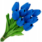 Tulipany Kwiaty Sztuczne Granatowe Wiosenne Tulipan Bukiet Tulipanów 10szt Granat