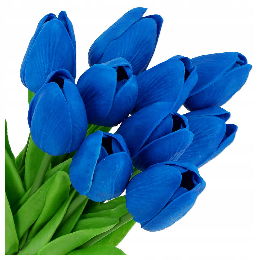 Tulipany Kwiaty Sztuczne Granatowe Wiosenne Tulipan Bukiet Tulipanów 10szt Granat